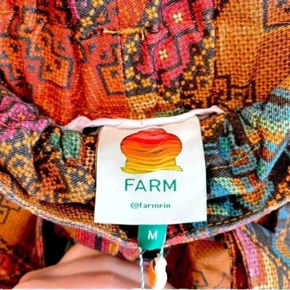 NWT Farm Rio Striped Paper Bag Pants Beaded Bohemian Aztec Tribal Tropical Pants - Picture 11 of 12